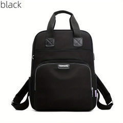 Preppy Style Laptop Backpack Solid School Bag