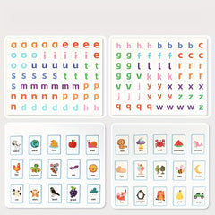 Wooden 26pcs Alphabet Building Toy Set with Animal and Fruit Cards