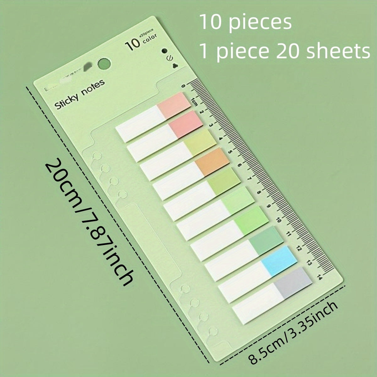 Morandi Sticky Notes 20 Sheets - Fluorescent Index Sticker