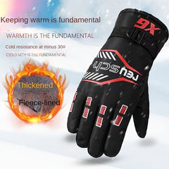 Winter Cycling Gloves Velvet Thickened Non-slip Motorcycle Ski Gloves