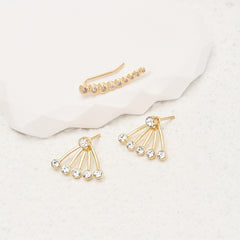 Boho Crystal Ear Jacket Earrings Rhinestone Ear Climber Jewelry