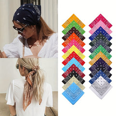 Paisley Print Bandana Casual Square Scarf Hair Accessories For Women