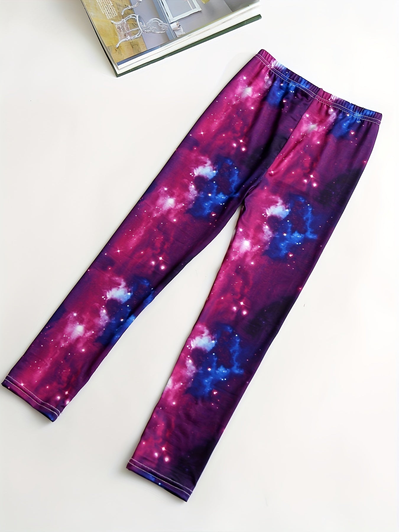 2 Pack Girls Leggings Soft Comfy Random Print Tight Fit Stretchy Pant Leggings