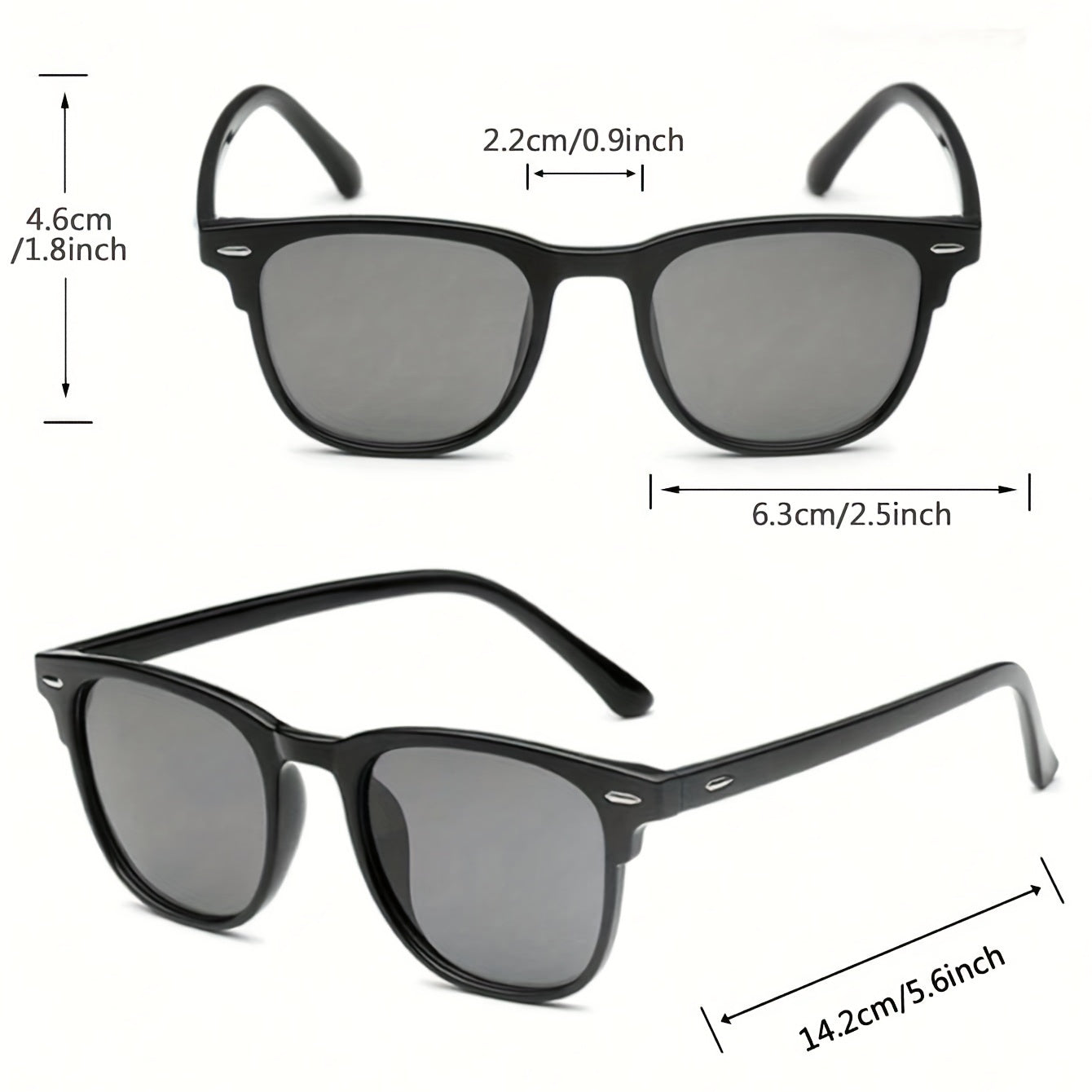 Square Sunglasses Anti Glare UV400 Sun Shades Glasses for Driving Beach Travel