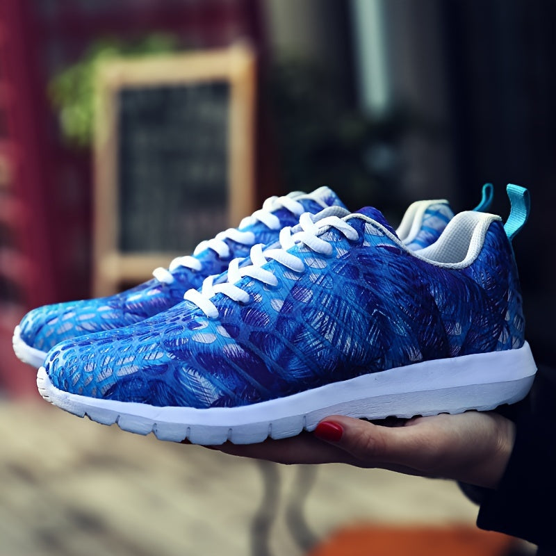 Women's Coconut Tree Pattern Lace up Running Shoes
