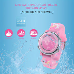 Cartoon Unicorn Waterproof Electronic Watch for Kids