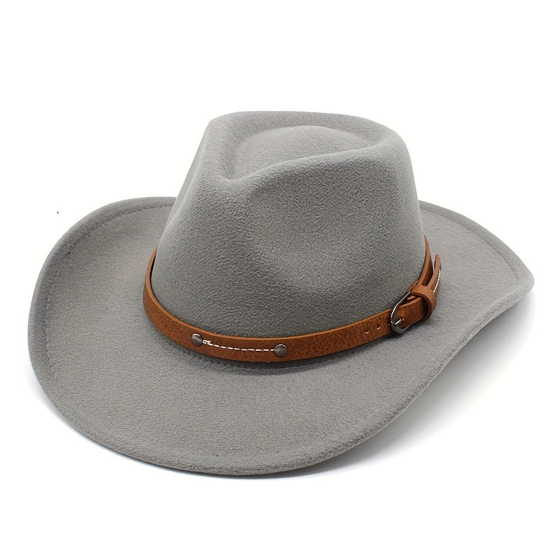 Casual Sunshade Straw Hat with Belt & Metal Buckle for Travel Seaside