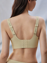 Letter Print Wireless Bra Comfy & Breathable Push Up Bra