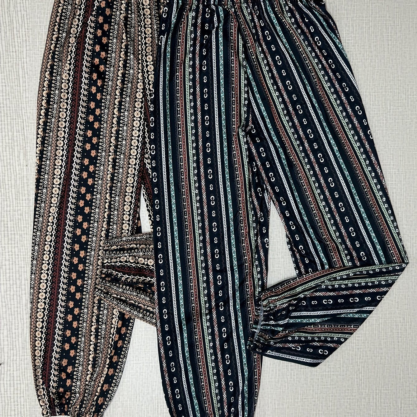 Floral Print Sleep Bottoms Cozy Solid Elastic Waistband Pants Women's Sleepwear