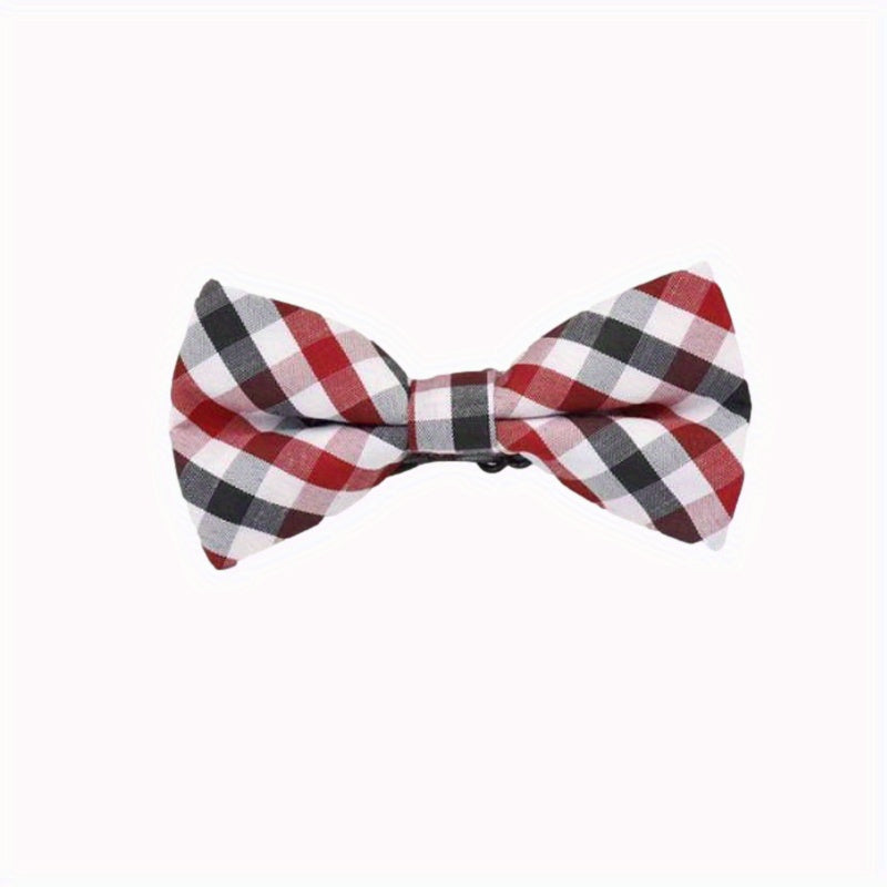 Kids Checkered Striped Bow Tie - Handsome Boys Bow Tie