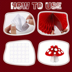 Enchanting 3D Mushroom Honeycomb Balls for Jungle Wonderland Party