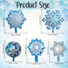 10pcs Large Snowflake Foil Balloons Christmas Snowflake Balloons