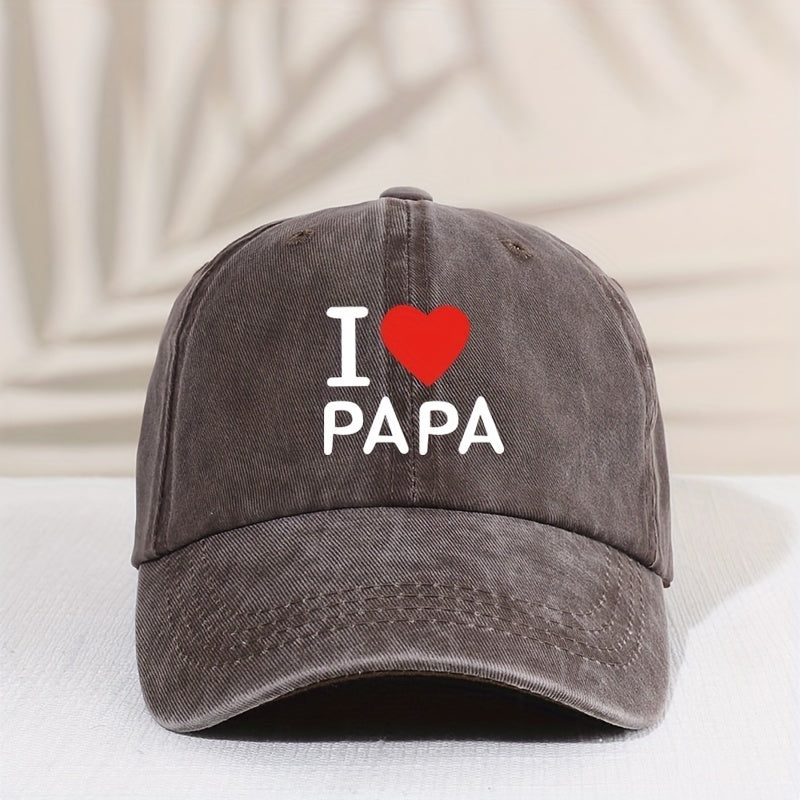 Children's Vintage I Love Dad Baseball Cap Sunscreen Sunshade Peaked Cap