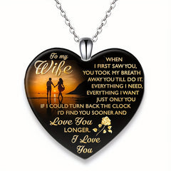 Wife Love Crystal Pendant Necklace Gift