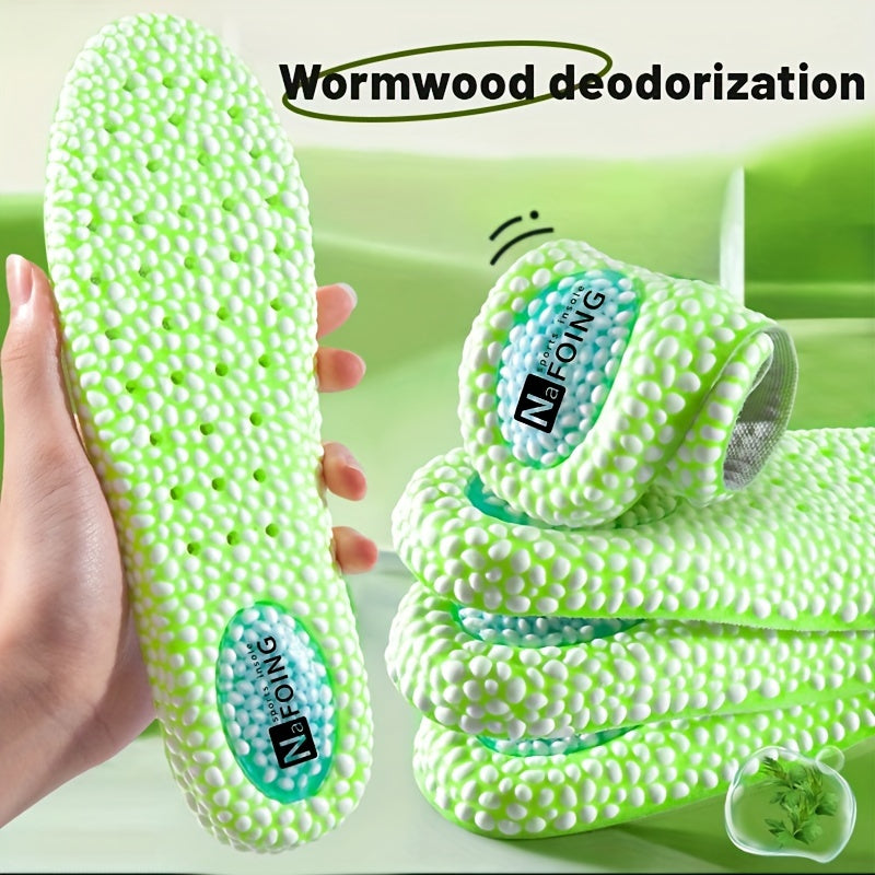 Green TPU Shock Absorption Sports Insoles Running Sneaker Pads