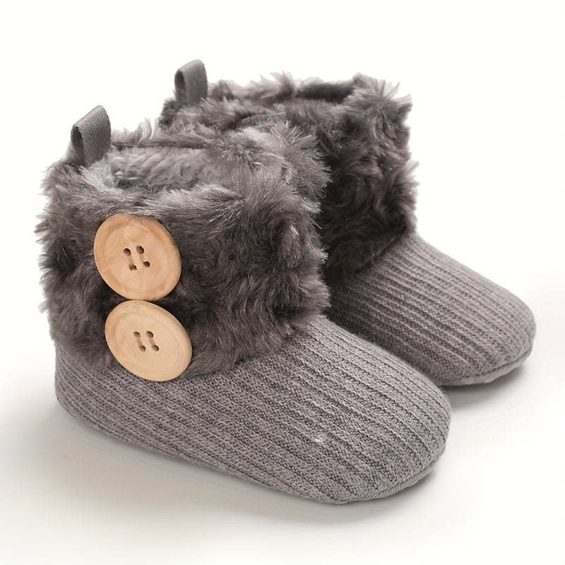 Soft Warm Fleece Boots for Baby Girls - Autumn and Winter