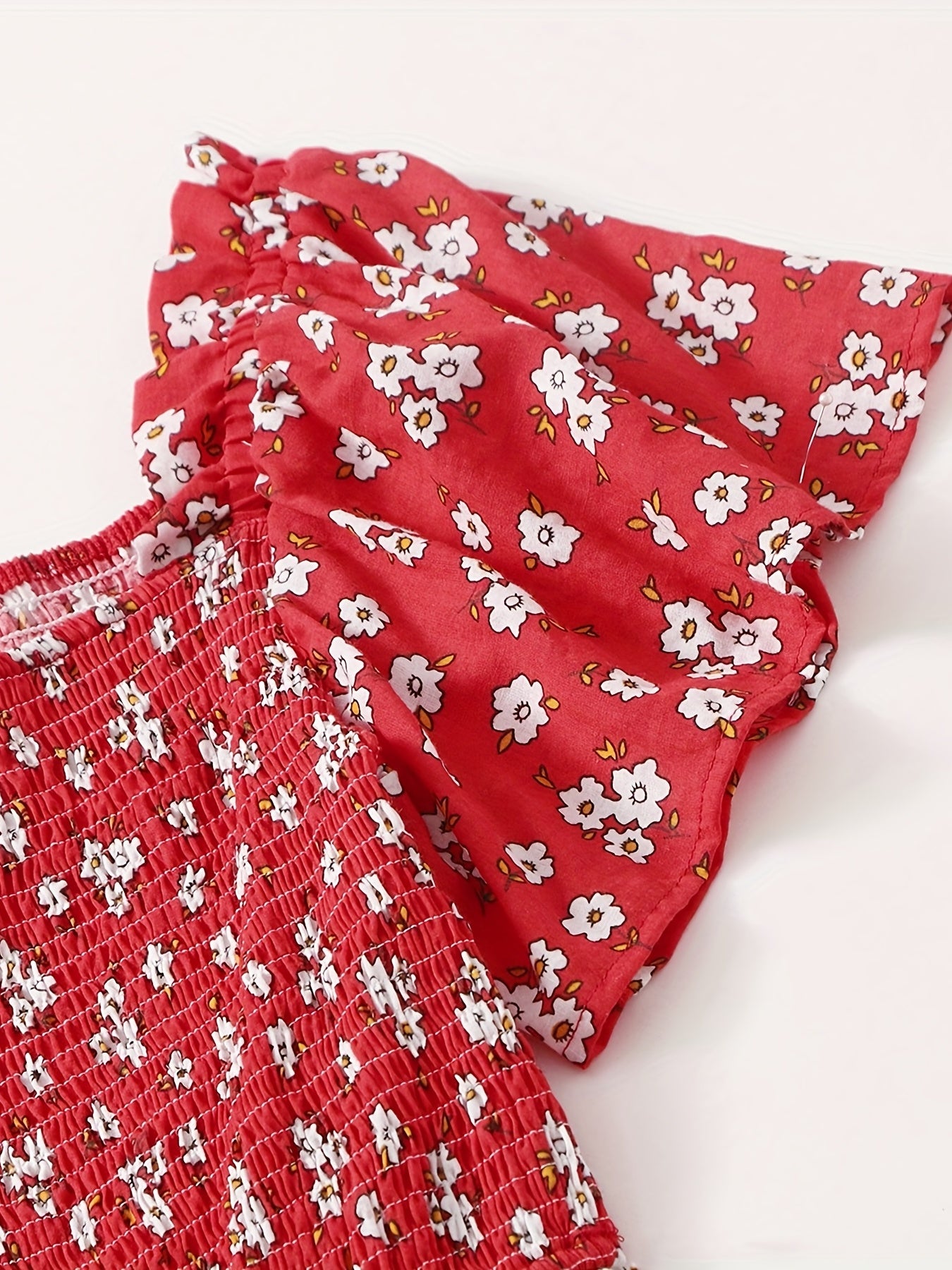 Summer Floral Ruffle Sleeve Baby Girl's Jumpsuit & Woman's Bodysuit