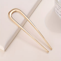 Enamel Colored Metal Hairpin Large U Shaped Ancient Style Daily Headdress