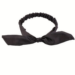 Satin Headband Bowknot Decor Head Hook Stretchy Headdress Silky Hair Band