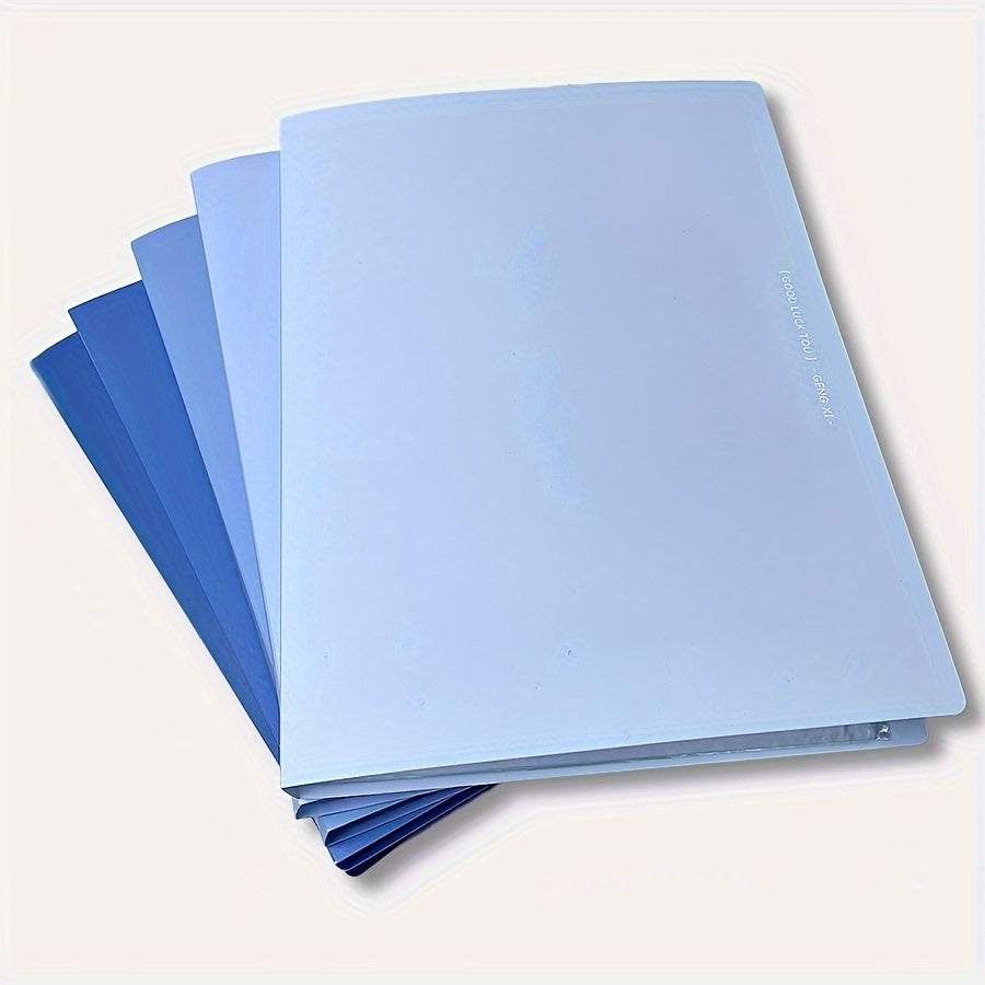 5pcs A4 Gradient Information Transparent Flip Folder Large Capacity Storage Book