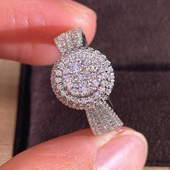 925 Silver Plated Micro Pave Zircon Engagement Ring