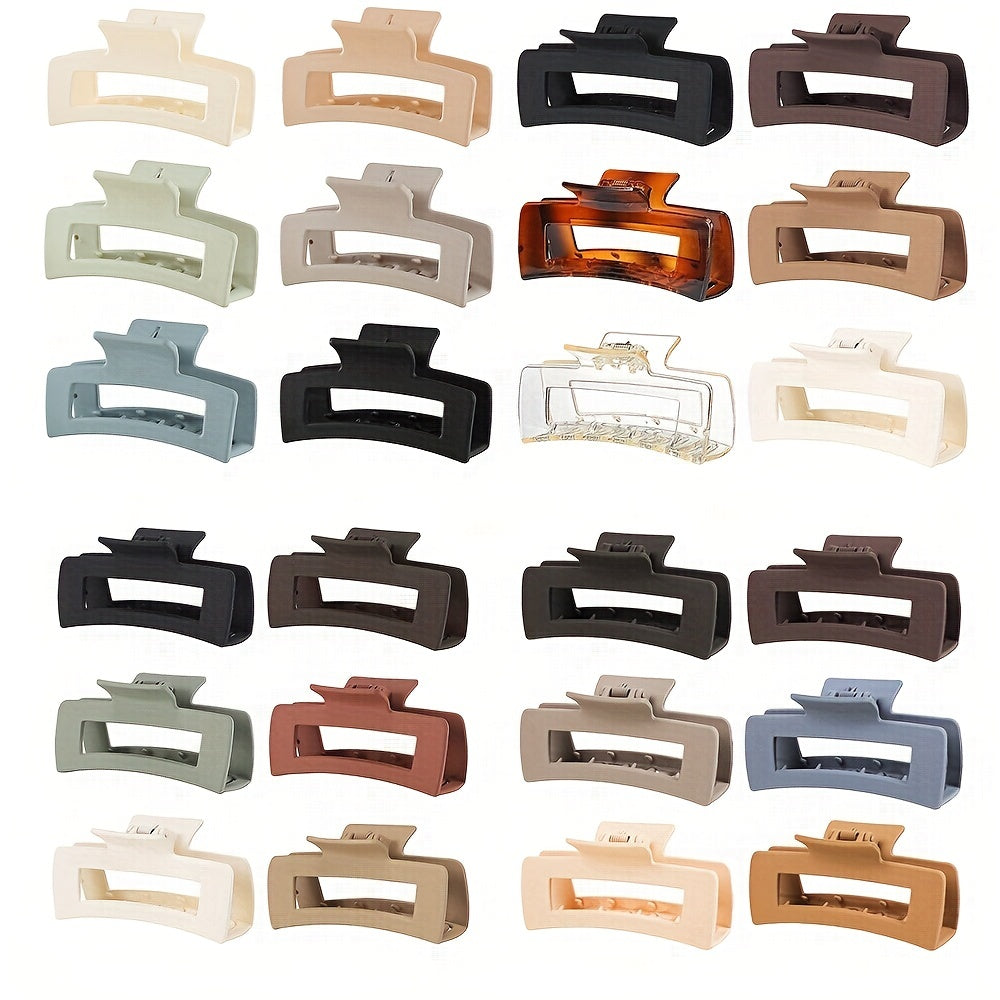 6pcs Matte Hollow Square Claw Clip for Styling Hair