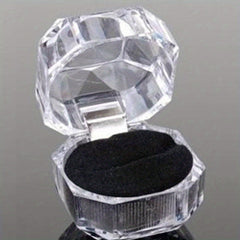 20 Pcs Plastic Ring Boxes Crystal Earrings Jewelry Storage Wedding Proposal