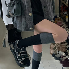 Colorblock Calf Socks Knee High Stockings