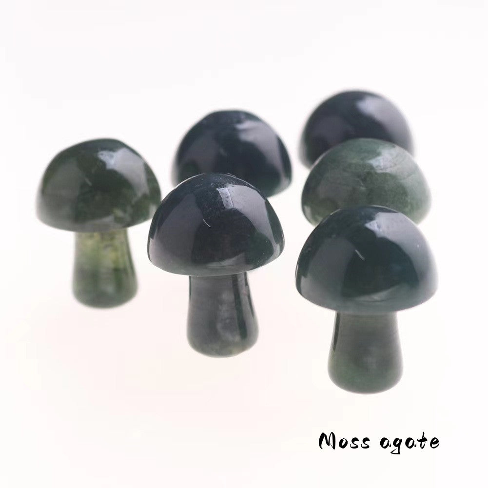 Hand Carved Mushroom Crystal Gemstone DIY Jewelry Gift