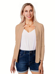  Blazer Women's Plus Solid Split Lapel Collar Open Front
