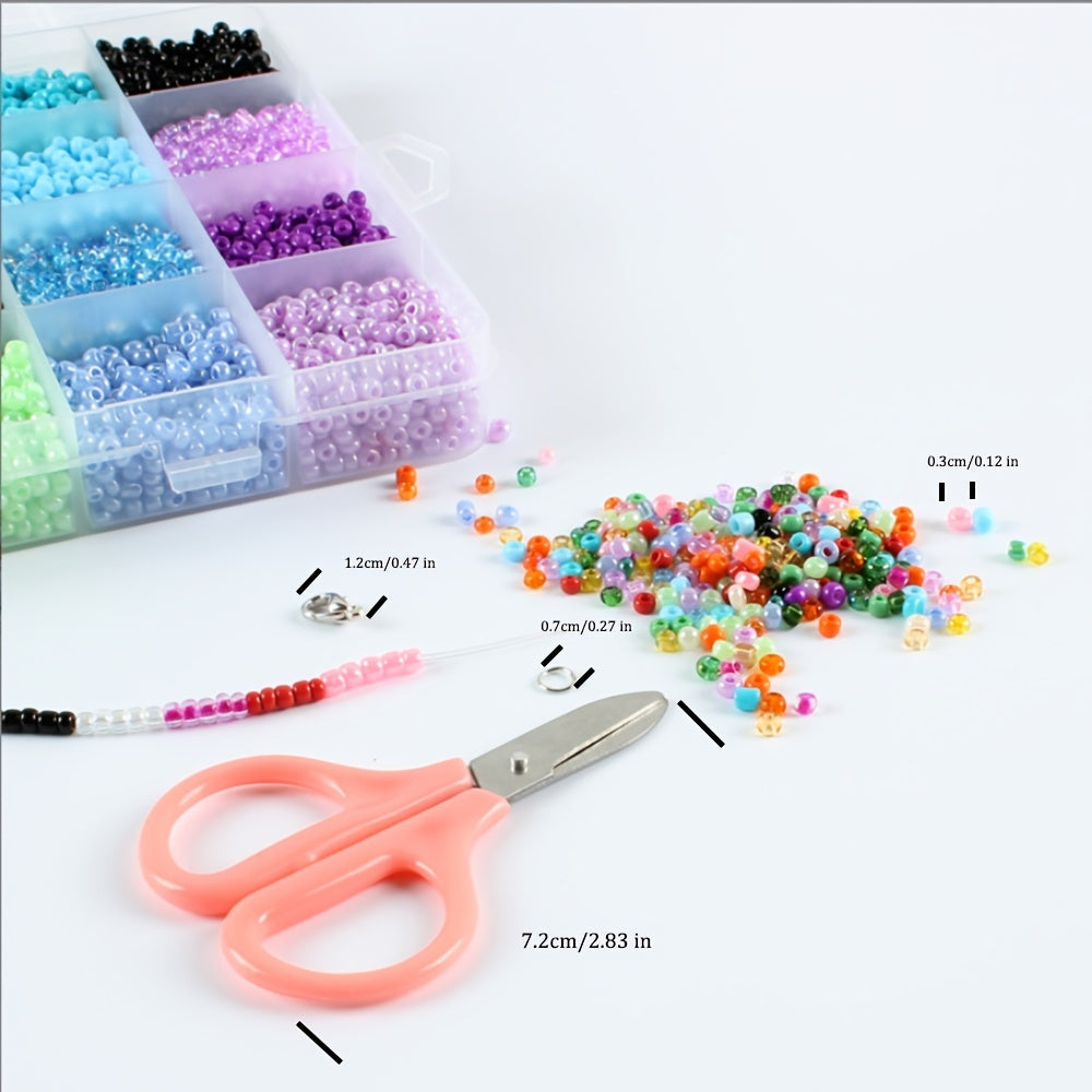 24 Colors 3mm Glass Seed Beads Kit with Storage Box