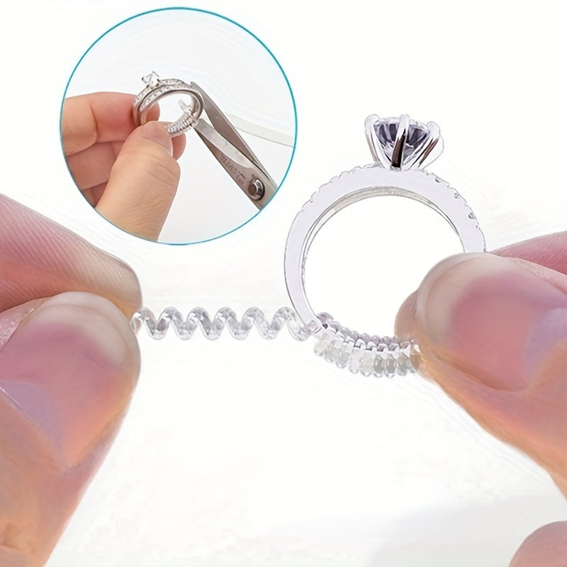 10pcs Invisible Spiral Ring Size Adjuster Hard Guard Reducer Resizing Tools