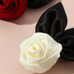 Fabric Rose Hairpin Vintage Hair Clip for Women