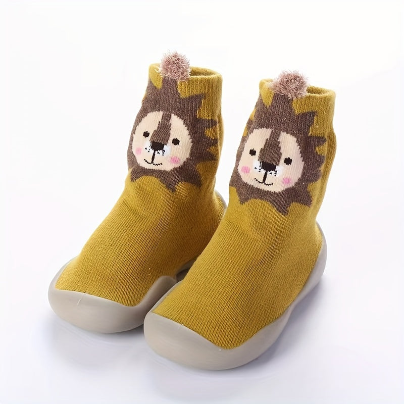Baby Boys Cartoon Slip On Sock Shoes - Indoor Non Slip Walking Shoes