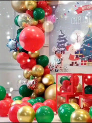 136pcs Xmas Balloon Garland Arch Kit Red and White Candy Cane Foil Balloons