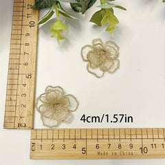 2pcs Lace Flower Patches DIY Appliques Clothing Dress Home Decor