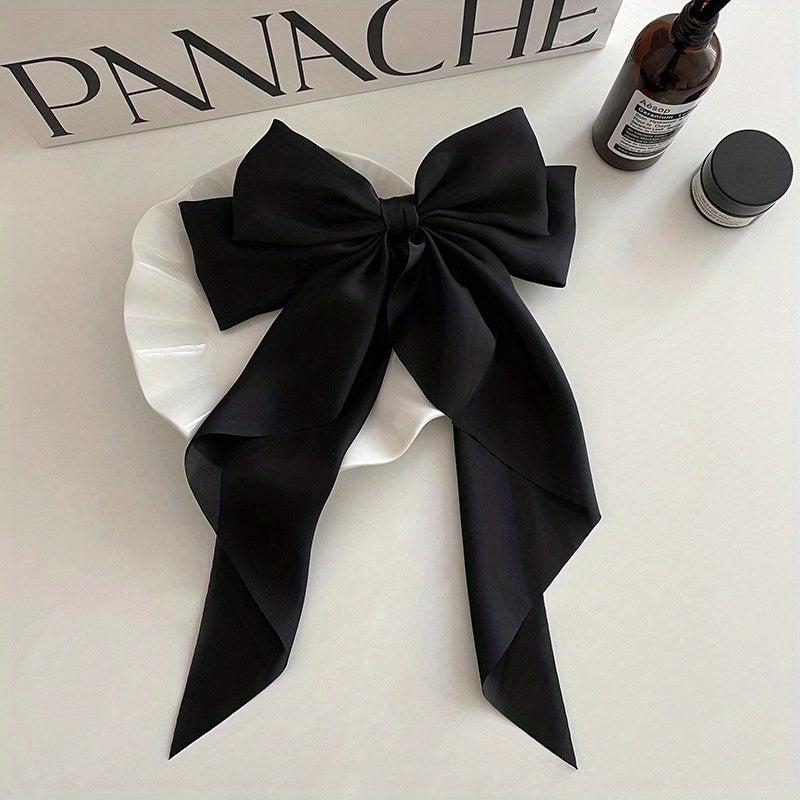 Huge Bow Hair Clip Long Streamer Duck Billed Clip Sweet Hair Accessory