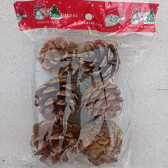 6pcs Holiday Decorations Christmas Supplies Natural Wooden Pine Cones