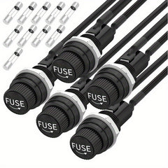 5x20mm Panel Mount Fuse Holder 12V DC 250V AC Screw Cap Fuse Holders