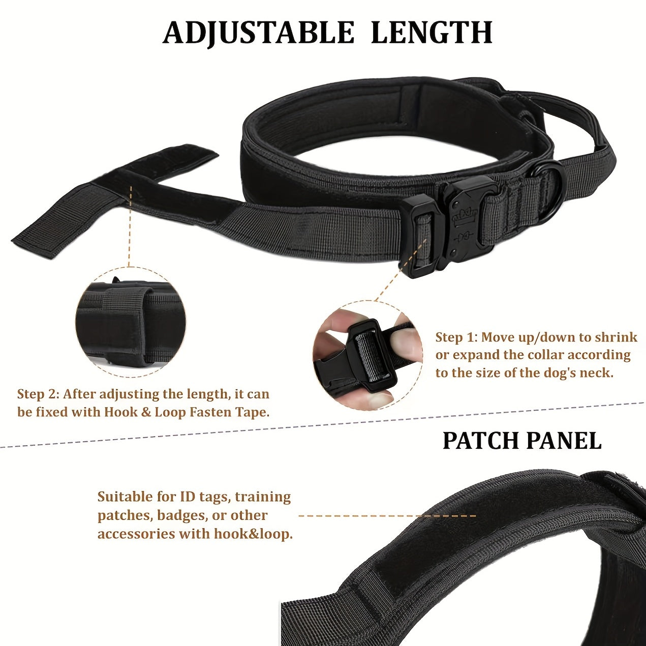 Military Tactical Dog Collar & Leash Set for All Breeds