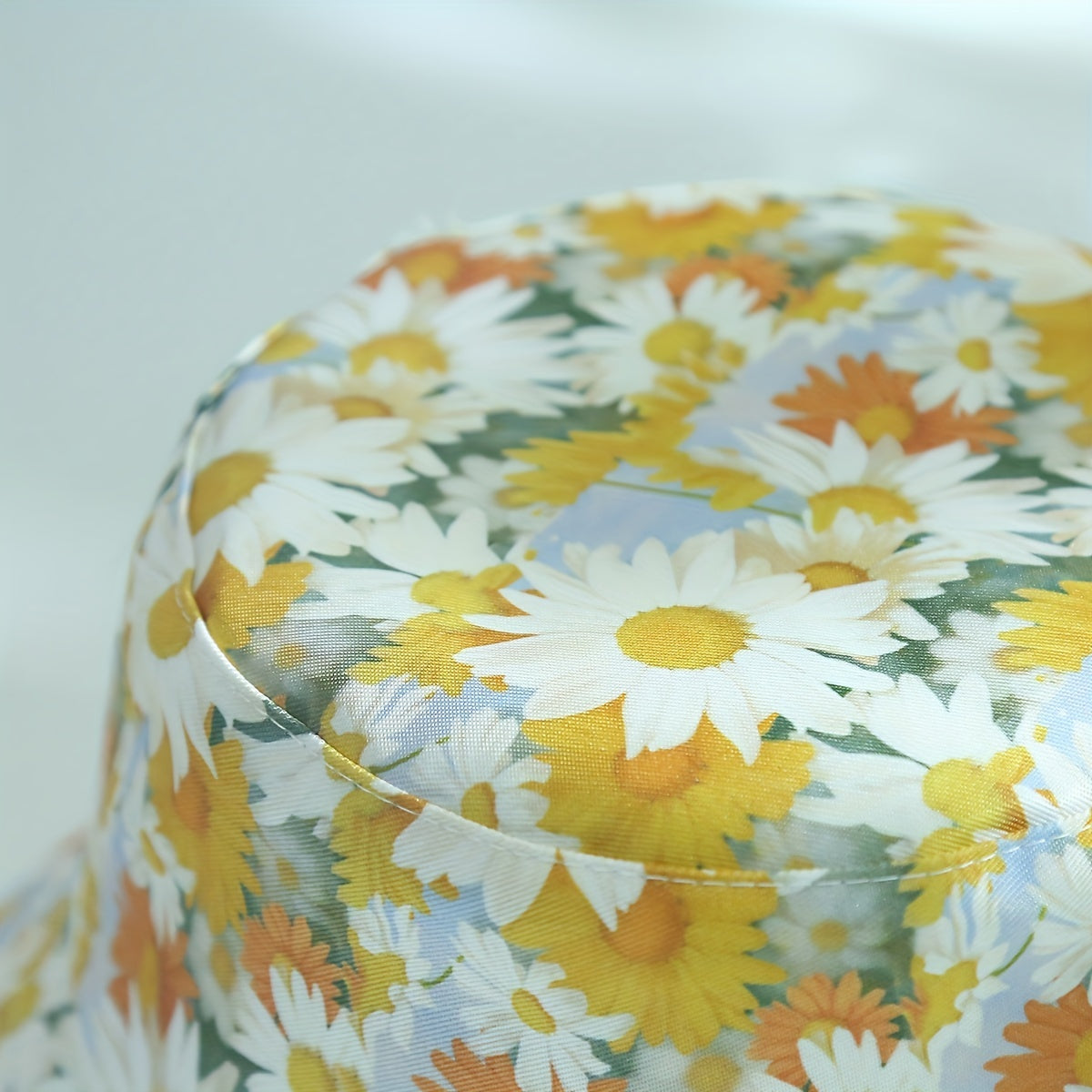 Sunflower Print Bucket Hat Reversible Sunscreen Beach Hats