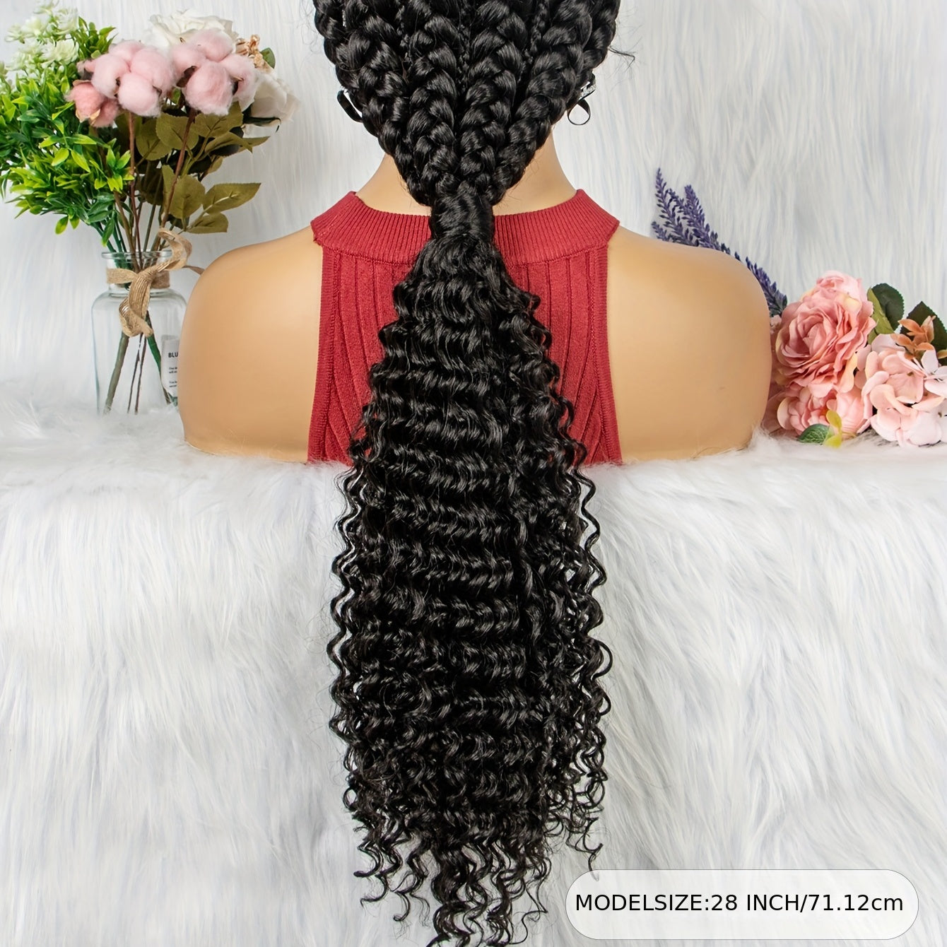 Low Ponytail Braid Wig Lace Front Synthetic Wig