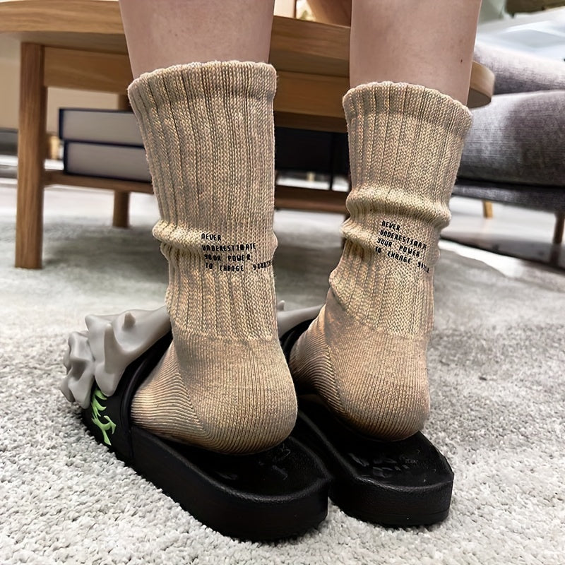Letter Print Socks Soft Mid Tube Socks Women's Stockings