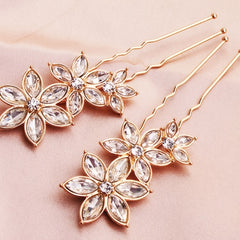 Rhinestone Hair Pins Star Floral Hair Accessories For Brides