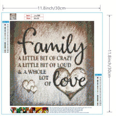 DIY Round Diamond Painting LOVE Text 30x30cm