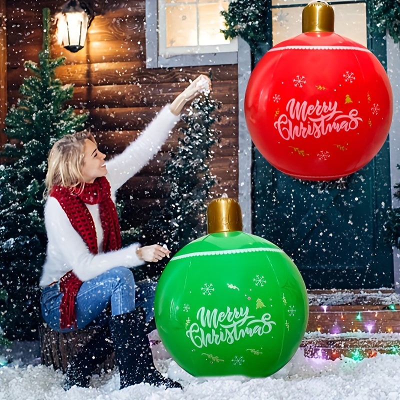1pc Inflatable Christmas Ball Yard Decoration Toy
