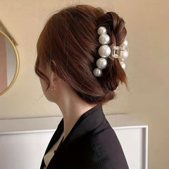 Big Faux Pearl Hair Claw Clip for Women