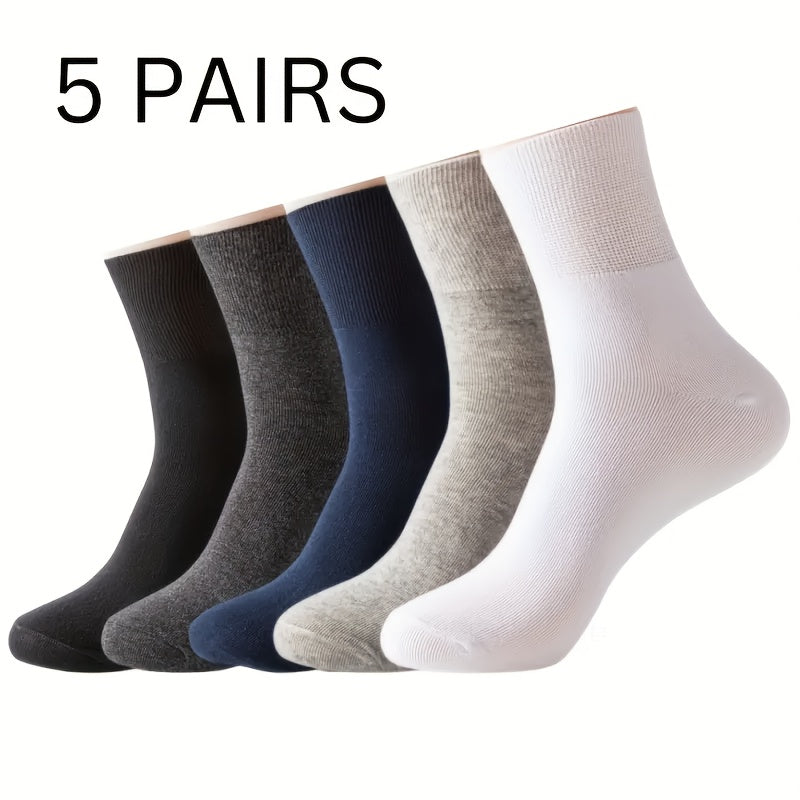 5pcs Diabetic Socks Soft Stretch Polyester & Spandex Blend