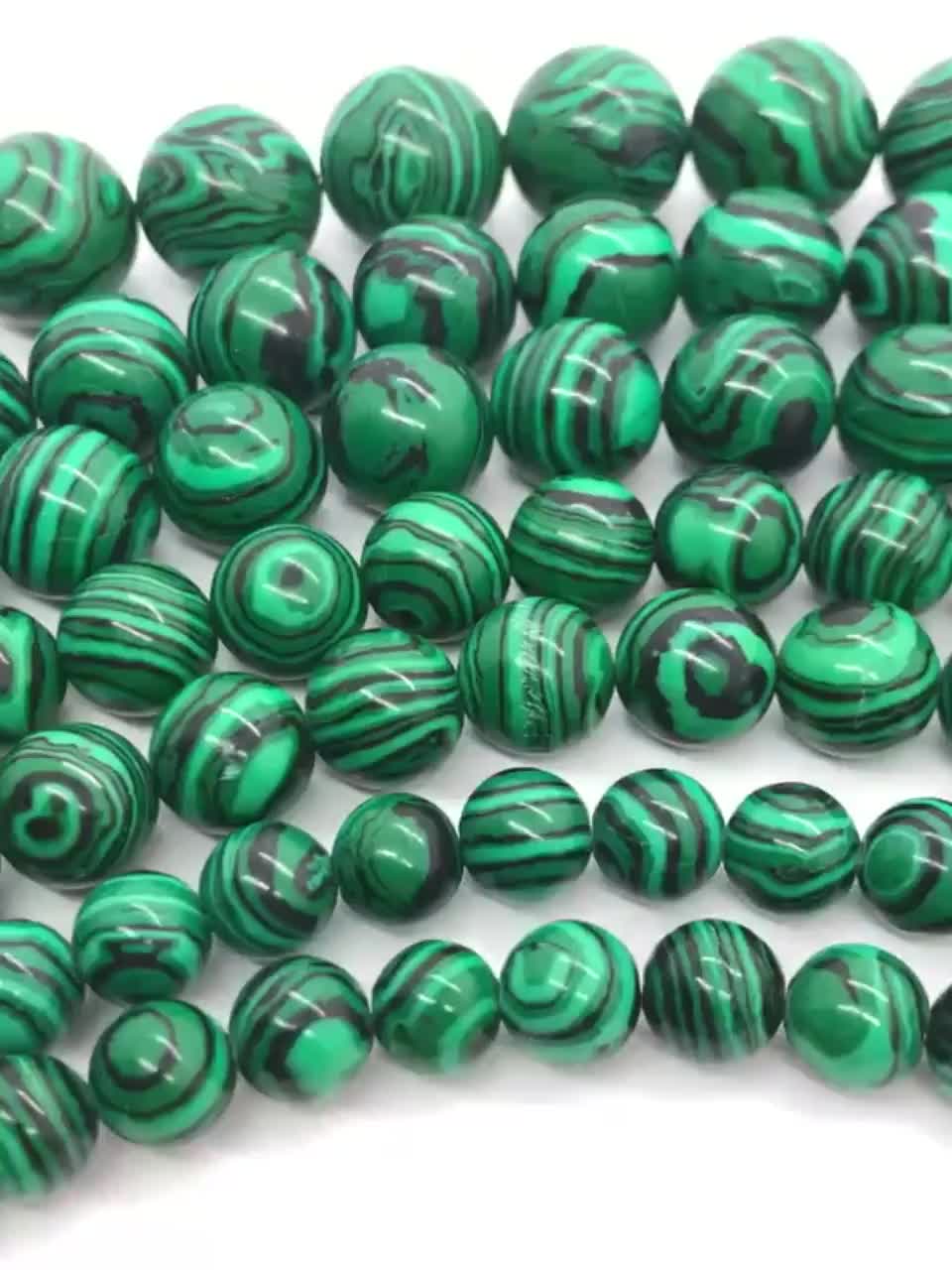 6 8 10mm Green Malachite Stone Beads DIY Bracelet Necklace