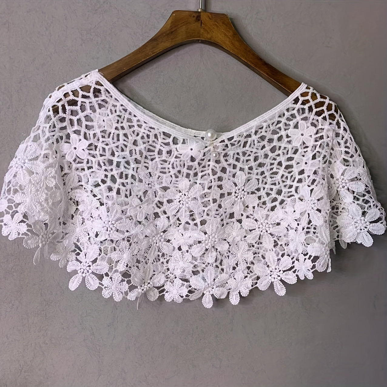 Flower Hollow Out Shawl Solid Breathable Wrap Casual Cape Decorative Shawl